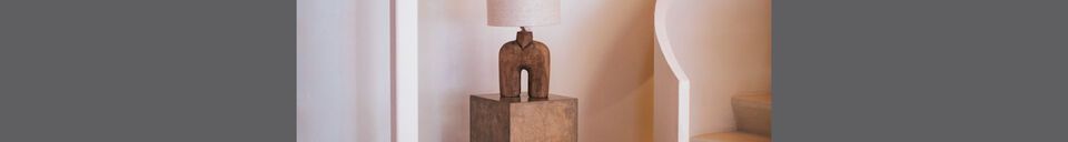 Benadrukte materialen Lampedusa bruin houten lamp