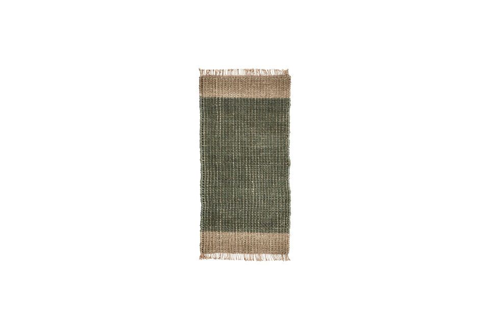 Licht en groen jute tapijt 140x70 cm Val House Doctor