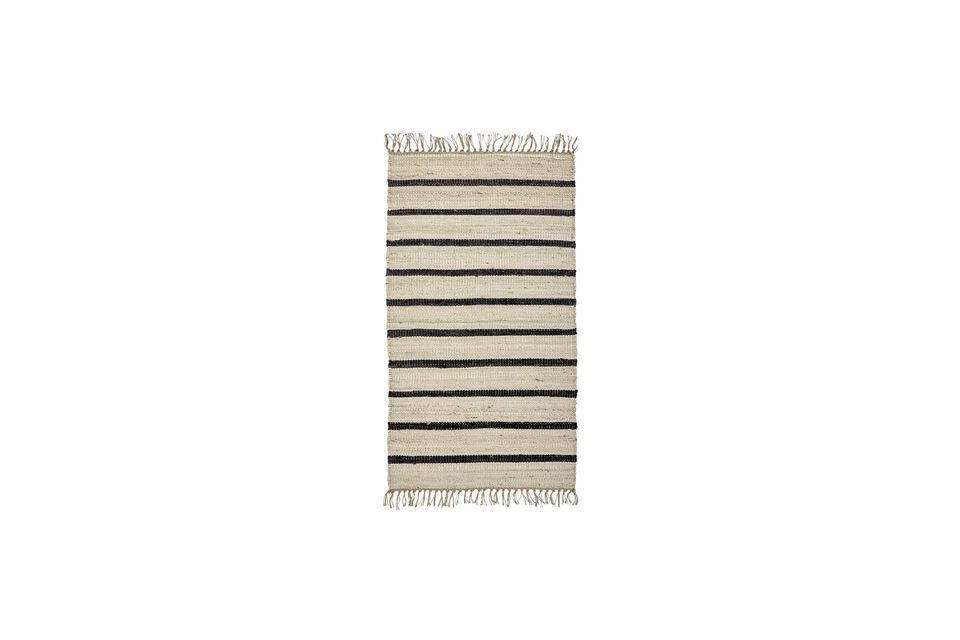 Licht en zwart jute tapijt 140x70 cm Sima House Doctor