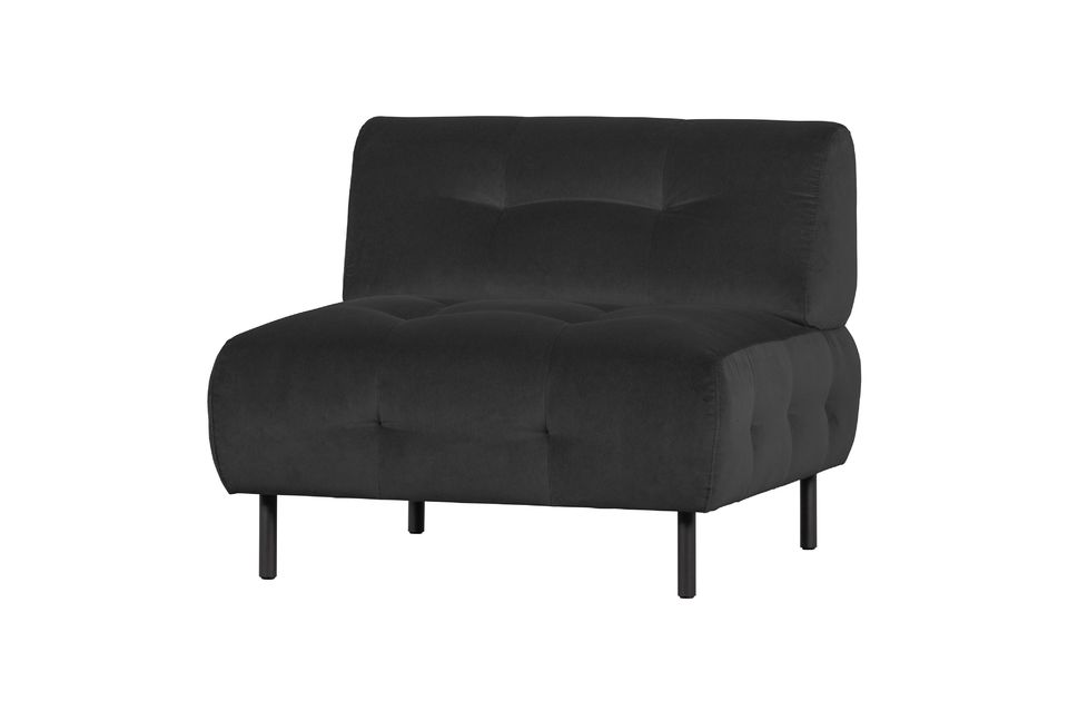 Lloyd donkergrijze fluwelen fauteuil Woood