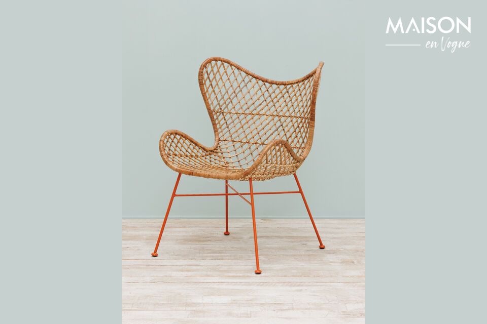 Mandarijn beige rotan fauteuil Chehoma