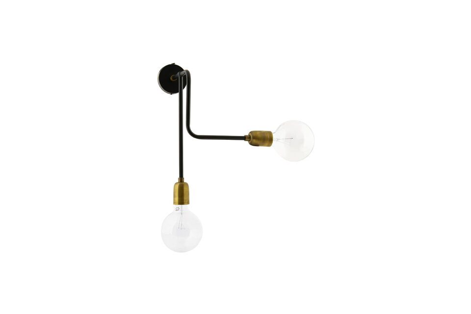 Molecular dubbele wandlamp in zwart messing House Doctor