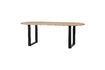 Miniatuur Ovale tafel 220x90 in beige massief eiken met U-vormige poten Tablo 2