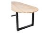 Miniatuur Ovale tafel 220x90 in beige massief eiken met U-vormige poten Tablo 3