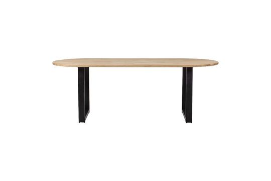 Ovale tafel 220x90 in beige massief eiken met U-vormige poten Tablo Productfoto