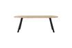 Miniatuur Ovale tafel 220x90 in beige massief eiken met vierkante poten Tablo 3