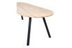 Miniatuur Ovale tafel 220x90 in beige massief eiken met vierkante poten Tablo 5