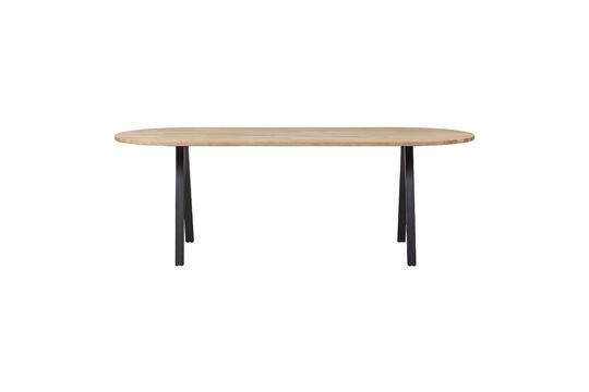 Ovale tafel 220x90 in beige massief eiken met vierkante poten Tablo Productfoto