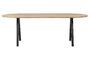 Miniatuur Ovale tafel 220x90 in beige massief eiken met vierkante poten Tablo Productfoto