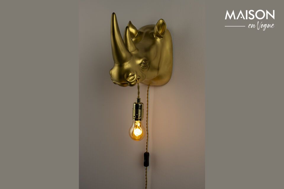 Rhino goud hars wandlamp Bold Monkey