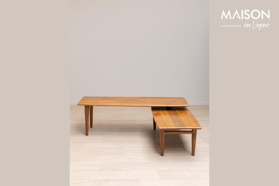 Ontdek een onmisbaar element in de woonkamer met onze mangohouten salontafel met tijdloos design en