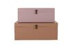 Miniatuur Set van 2 beige en roze metalen blikken 3