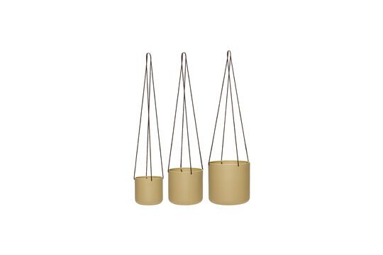 Set van 3 beige katoenen plantenbakken Bloom