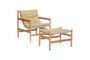 Miniatuur Set van beige Heritage stoffen fauteuil en voetensteun Productfoto