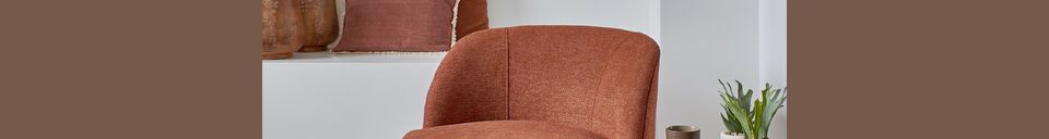 Benadrukte materialen Stoffen fauteuil Miles terracotta