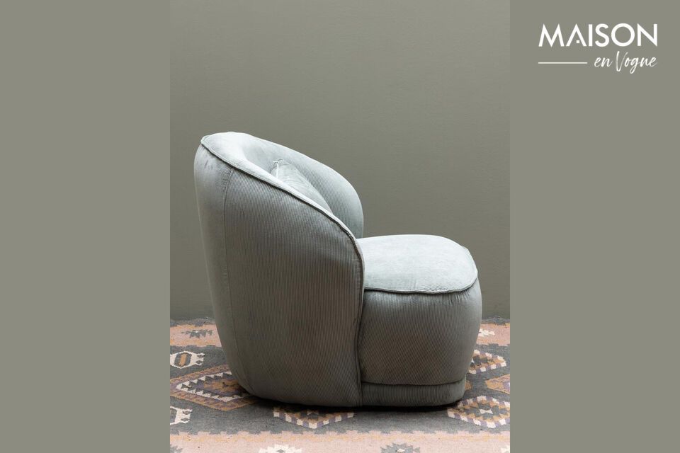 Deze fauteuil is gemaakt van een slijtvast