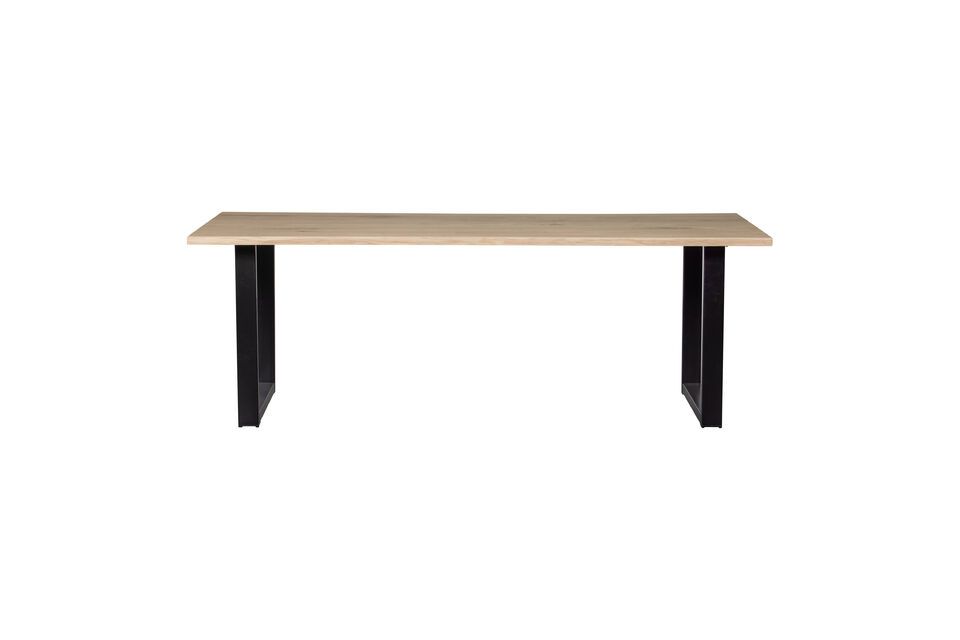 Tafel 220x90 in beige massief eiken met U-vormige poten Tablo Woood