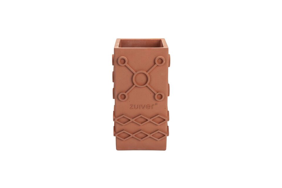 Terracotta betonnen vaas 25 cm Graphic - 3