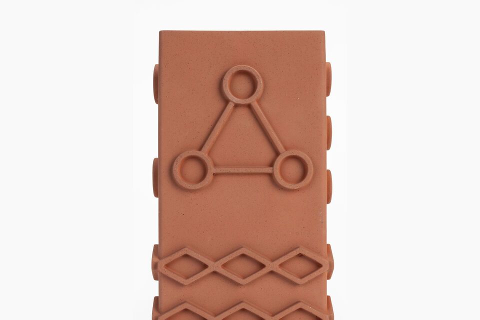 Terracotta betonnen vaas 25 cm Graphic - 4