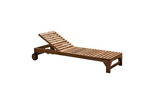 Tirama beige teakhouten chaise longue