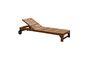 Miniatuur Tirama beige teakhouten chaise longue Productfoto