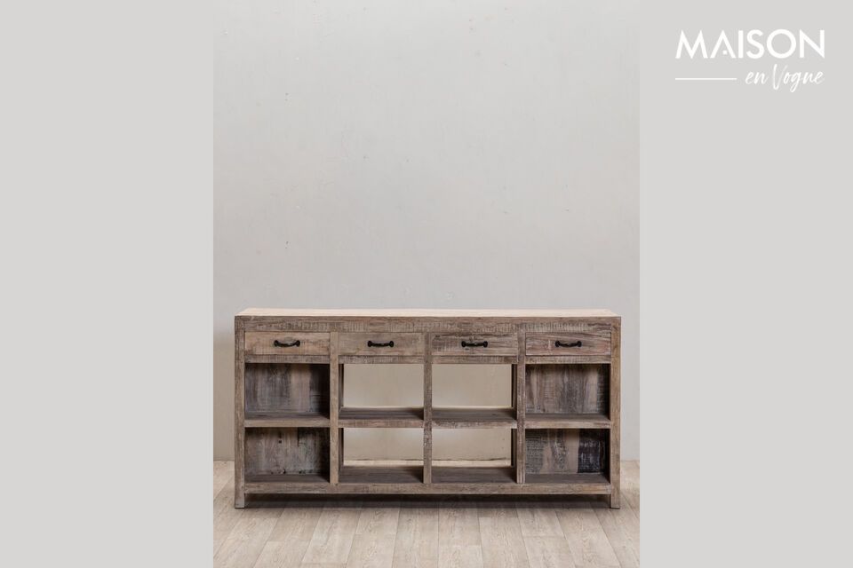 Vervaardiging taupe houten dressoir Chehoma