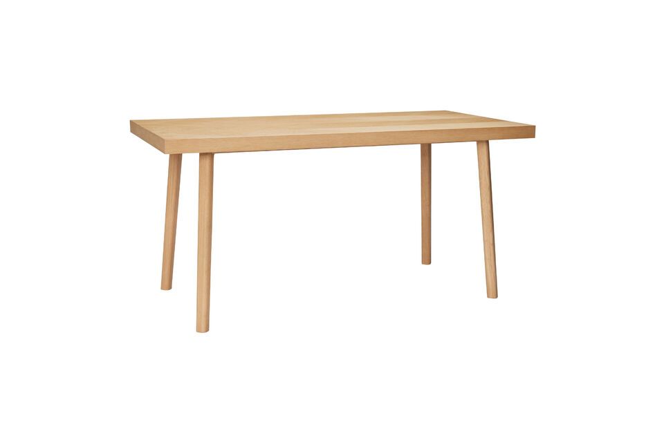 Visgraat eettafel van licht hout Hübsch