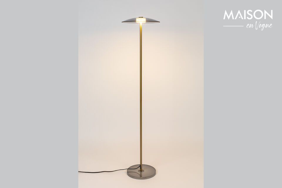 Vloerlamp in verguld gehard glas Float - 2