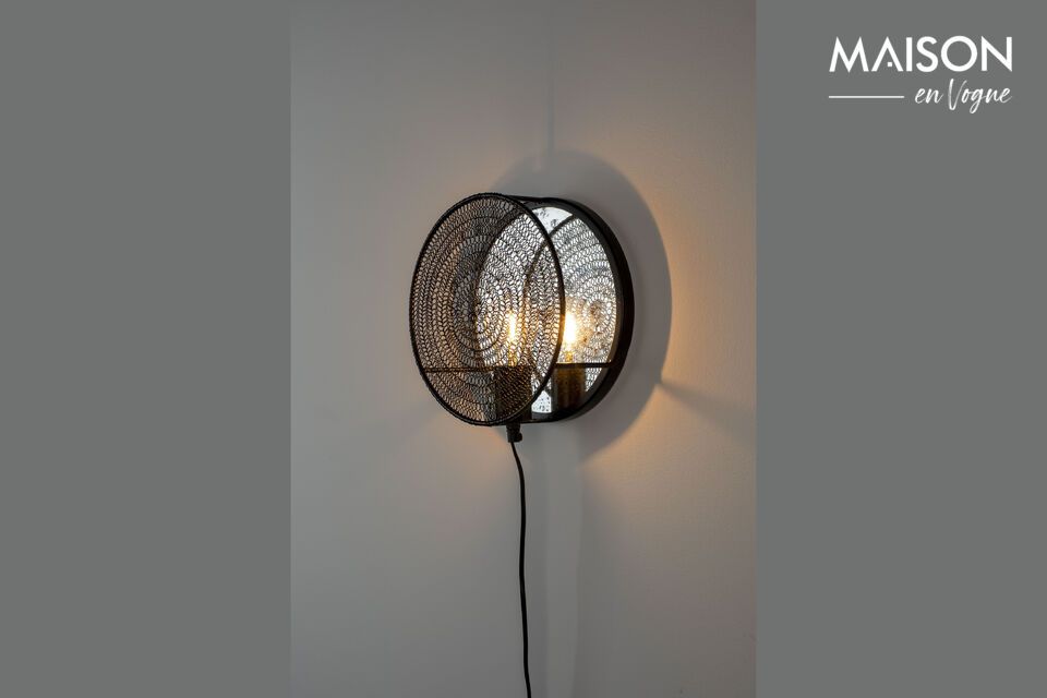 Wandlamp zwart metaal Lea White Label