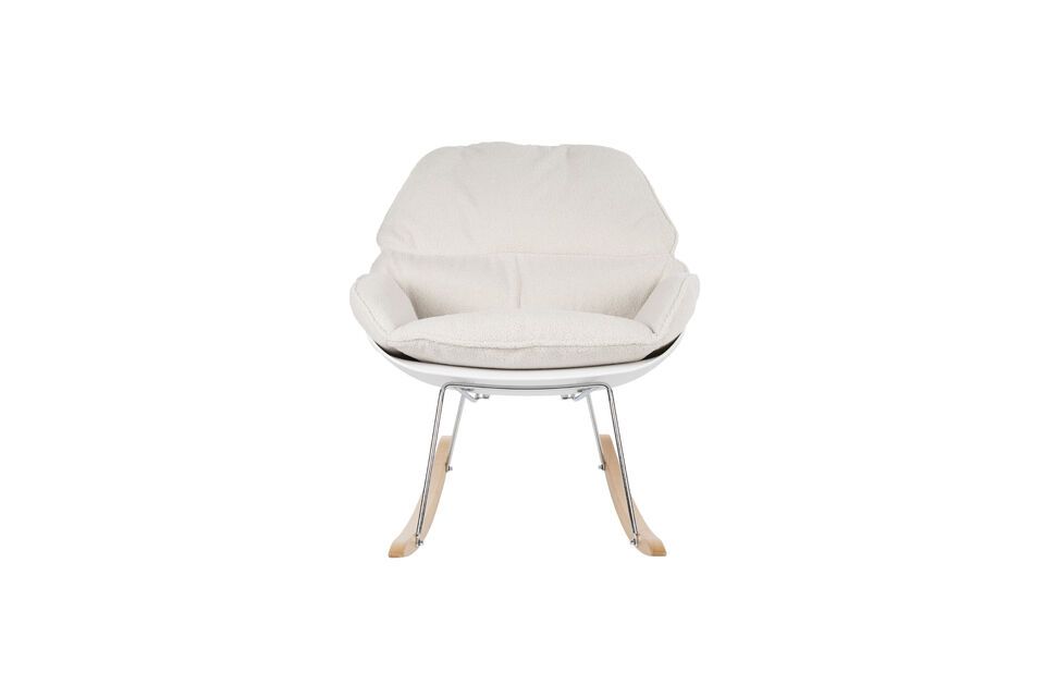 Witte stoffen fauteuil Rocky - 2