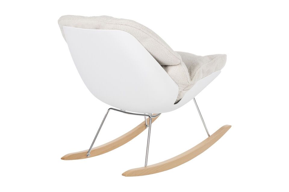 Witte stoffen fauteuil Rocky - 4