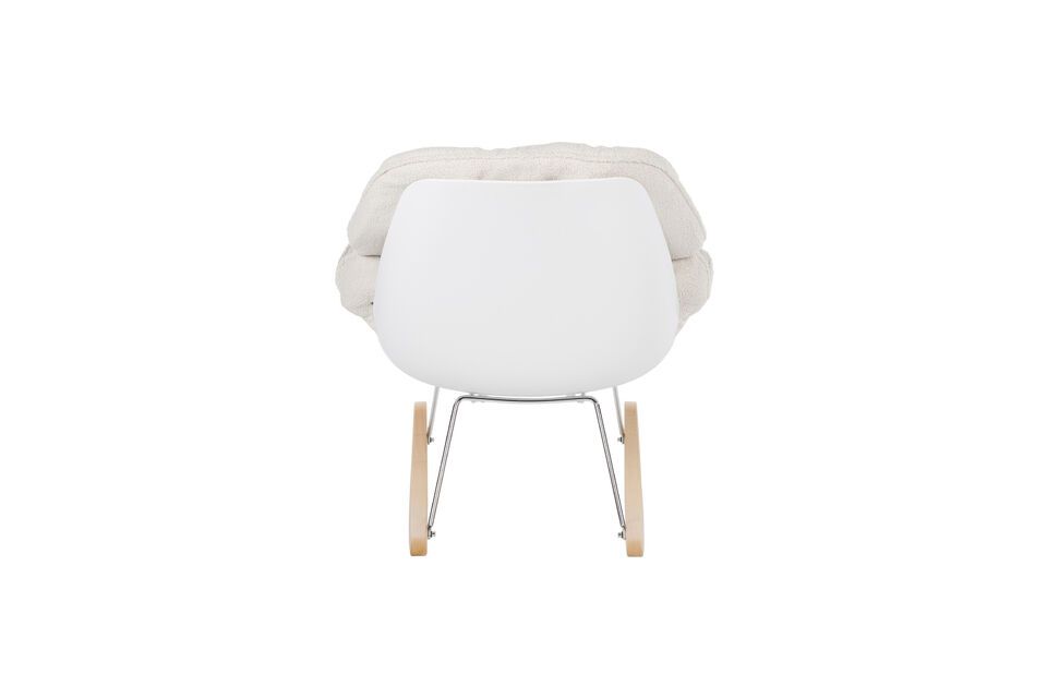 Witte stoffen fauteuil Rocky - 5