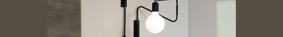 Benadrukte materialen Zwart messing wandlamp Swing