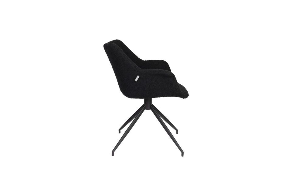 Zwart stoffen fauteuil Doulton - 5