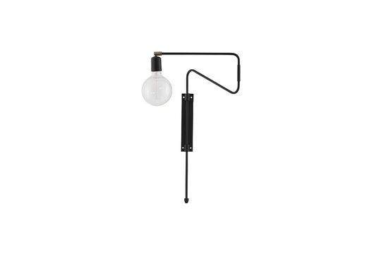 Zwarte metalen wandlamp Swing Productfoto