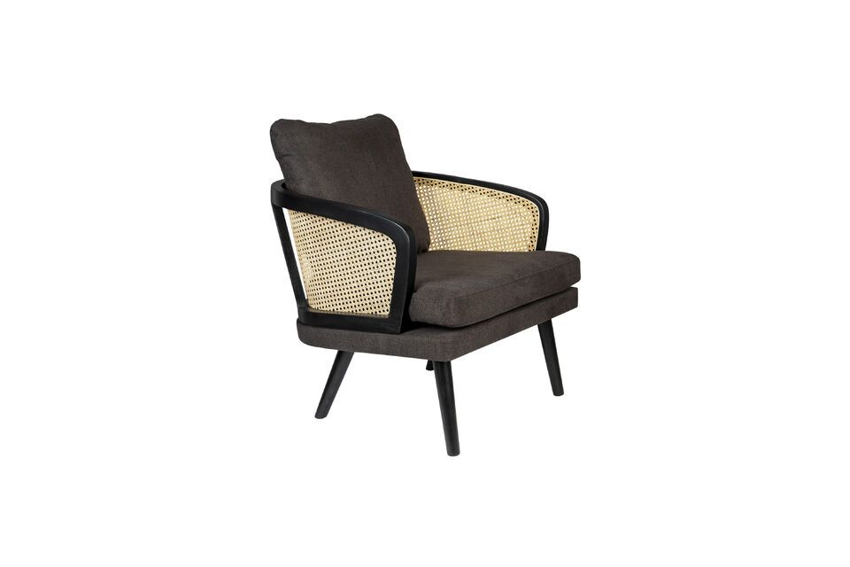 Zwarte stoffen fauteuil Manou DutchBone